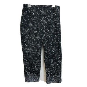 Susan Bristol Capri Pants Size 14 Black Lightweight Cotton side zip